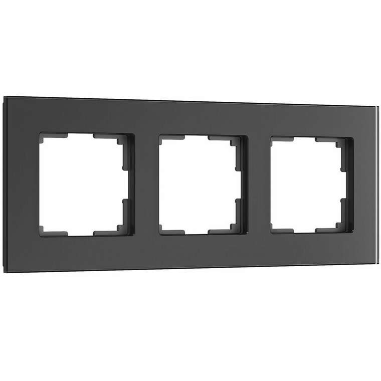 Рамка из стекла на 3 поста Senso черный soft-touch W0033108