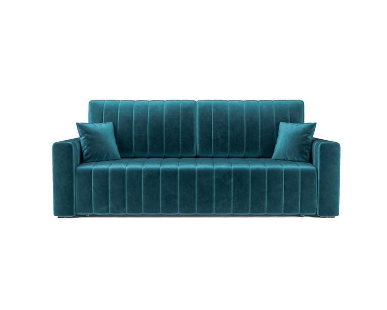 Прямой диван-кровать Лондон сине-зеленого цвета