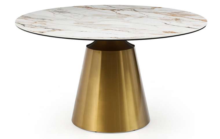 Обеденный стол Teresa бело-золотого цвета
