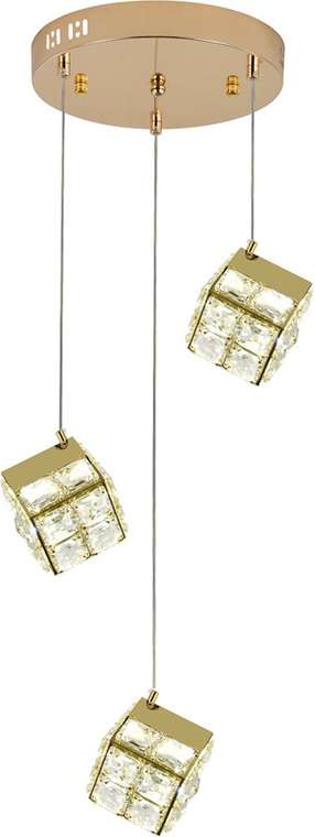 Подвесной светильник LED (12048/3P Gold) Indigo Radioso V000134L форма куба