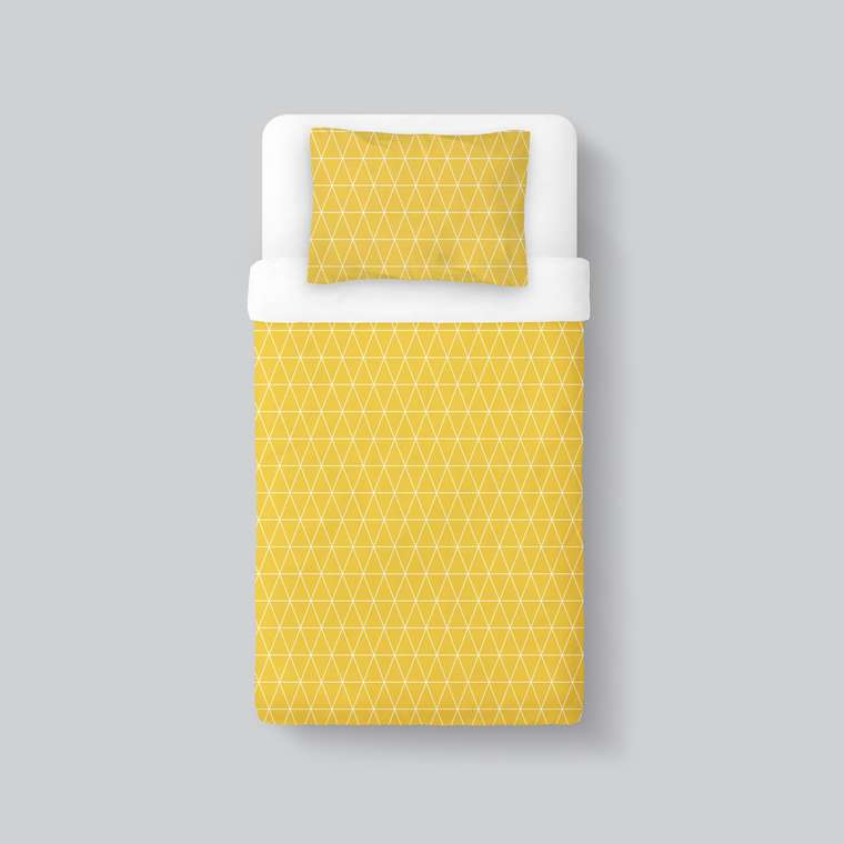 Комплект детского постельного белья Цветные треугольники (желтые)