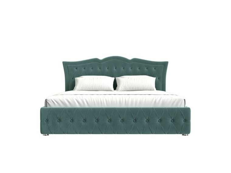 Кровать Герда 200х200 бирюзового цвета с подъемным механизмом