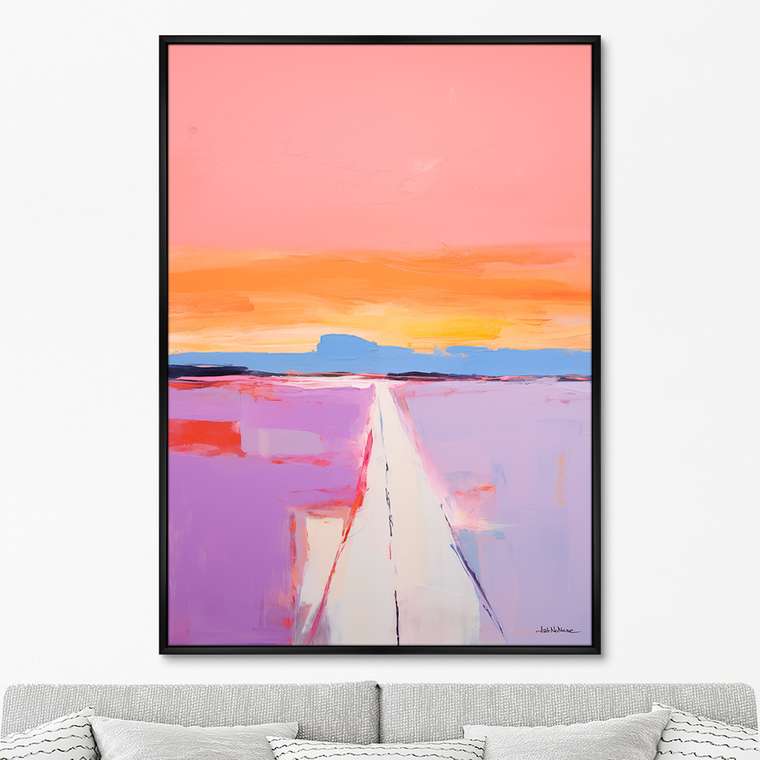 Репродукция картины Landscape collection, Purple and pink, No 1, 2024г.