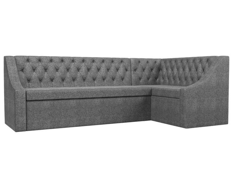 Кухонный угловой диван-кровать Мерлин серого цвета правый угол