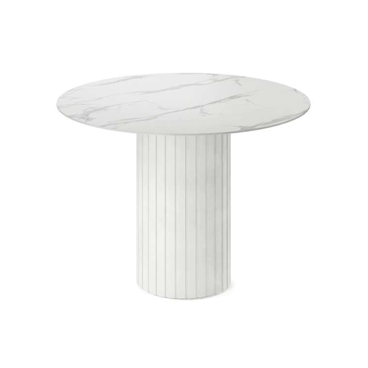 Обеденный стол круглый Кейд белого цвета