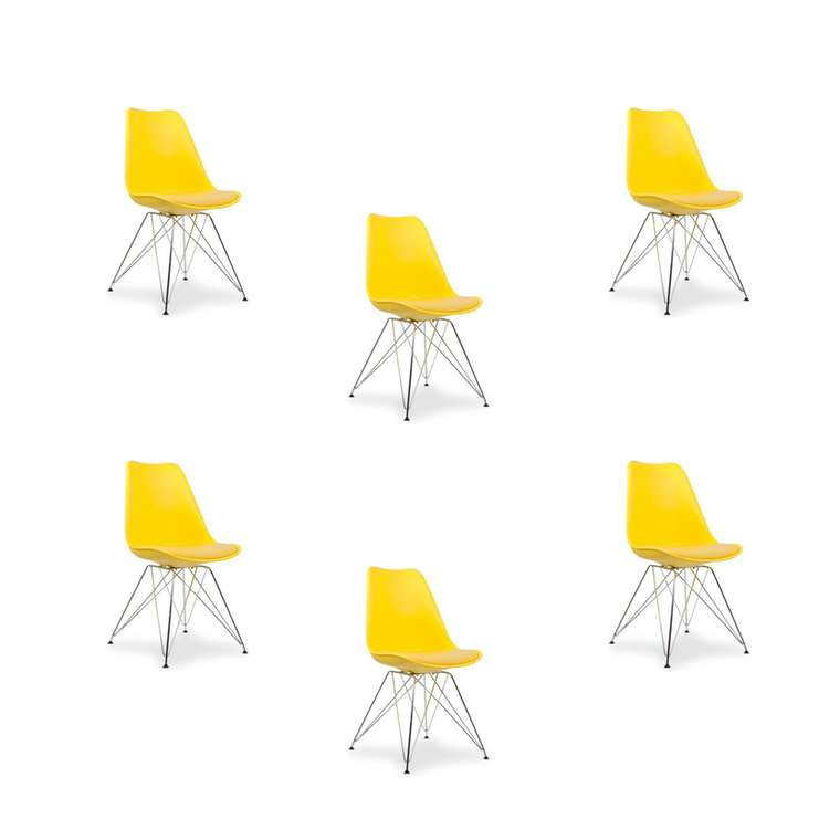 Набор из шести стульев Феликс желтого цвета