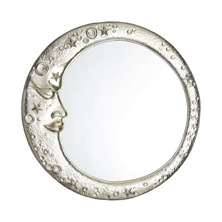 Зеркало настенное Месяц серебряного цвета