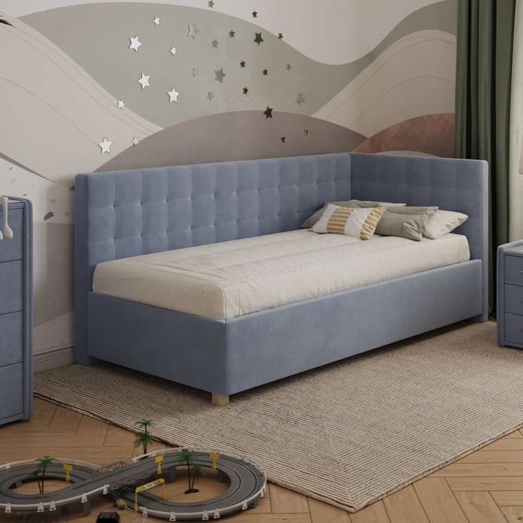 Кровать Версаль 90х200 серого цвета без подъемного механизма