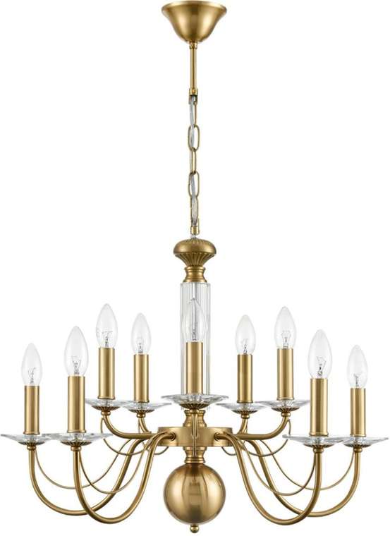 Подвесная люстра Lumion Incanto 8033/10 медь, металл/стекло Е14 10*40W 220V подсвечник