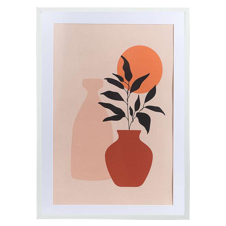 Панно декоративное Plant 50х70 в белой раме