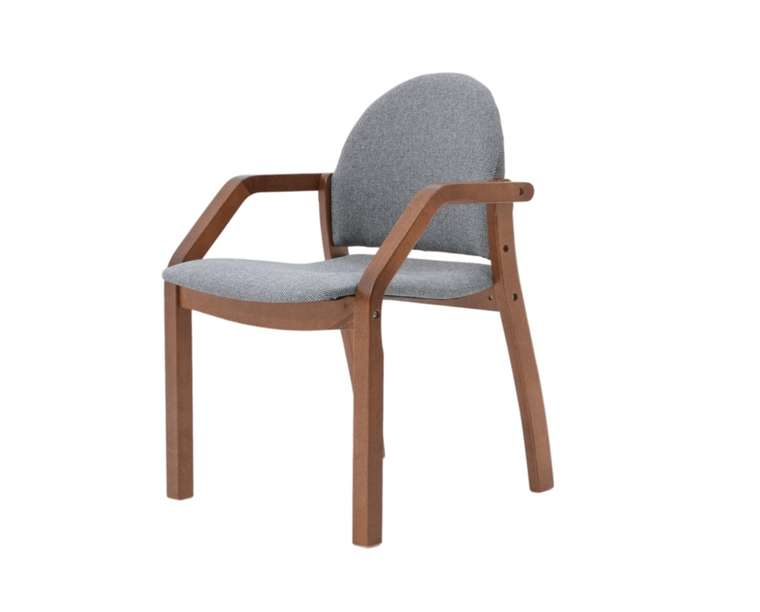 Обеденный стул-кресло Джуно 2.0 коричнево-серого цвета