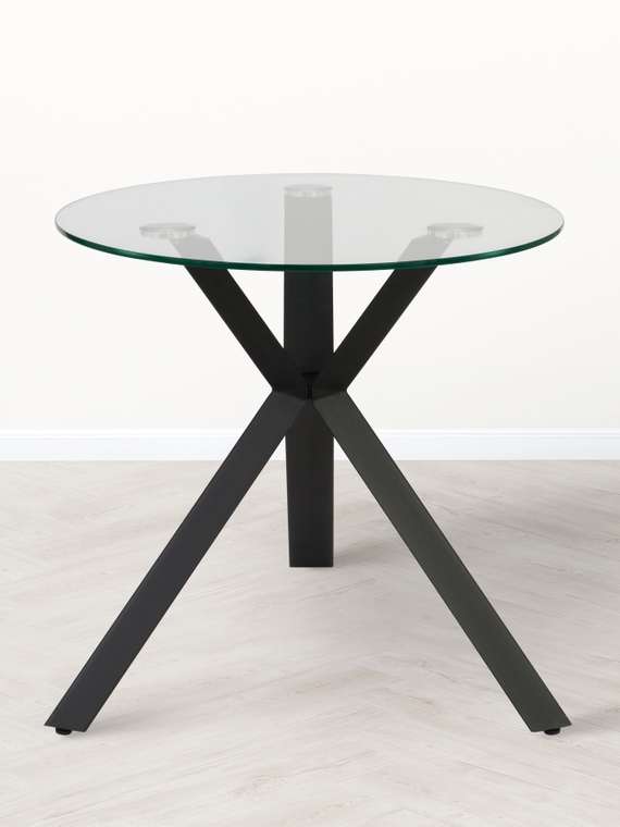 Стол обеденный Plano D80 со стеклянной столешницей 