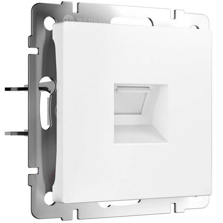 W5120001/ Розетка Ethernet RJ-45 cat. 6A экранированная (белый матовый) W5120001 Встраиваемые механизмы белые матовые