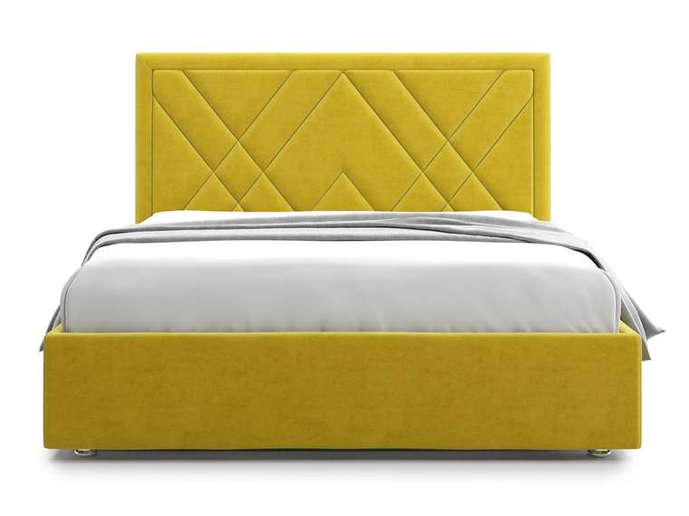 Кровать Premium Milana 2 160х200 желтого цвета с подъемным механизмом