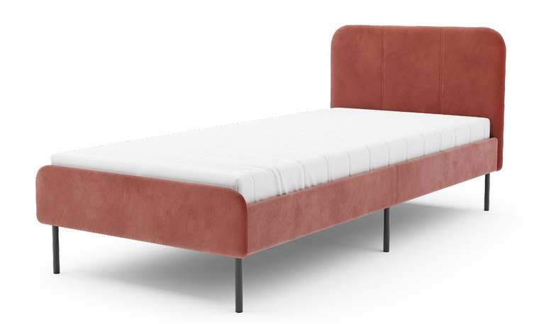 Кровать Элиса 90х200 терракотового цвета без подъемного механизма