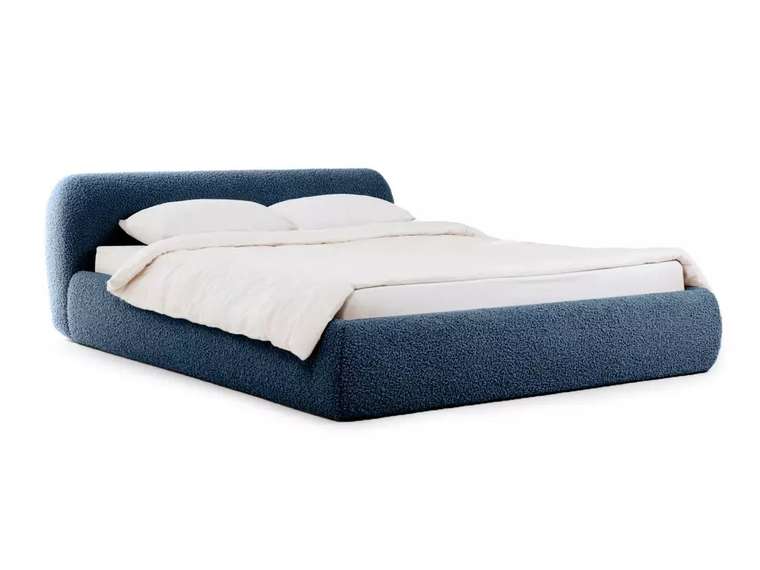 Кровать Sintra 160х200 темно-синего цвета без подъемного механизма 
