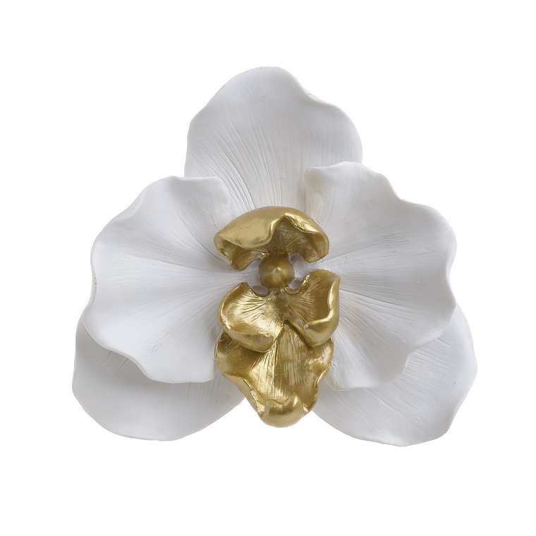 Настенный декор Цветок бело-золотого цвета