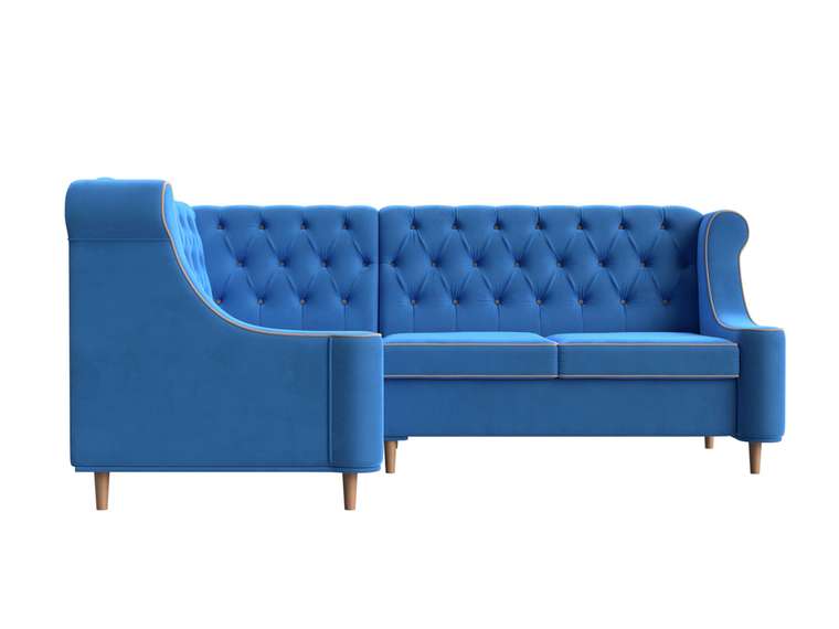 Угловой диван Бронкс голубого цвета левый угол