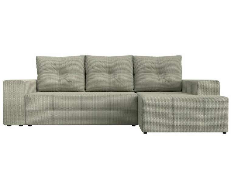 Угловой диван-кровать Перри серо-бежевого цвета правый угол