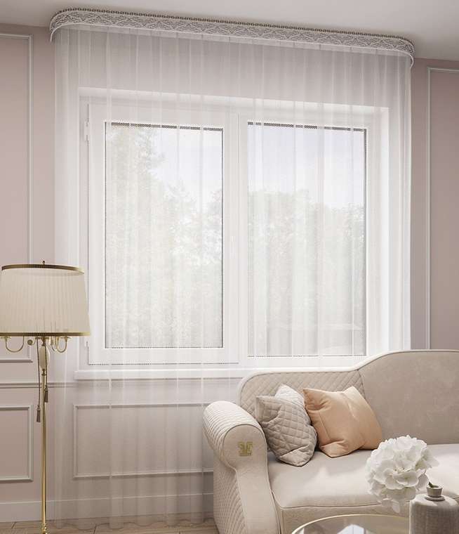 Тюль Грек 500х260 с утяжелителем серый