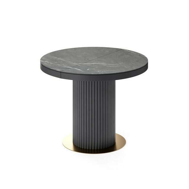 Раздвижной обеденный стол Меб со столешницей цвета черный мрамор