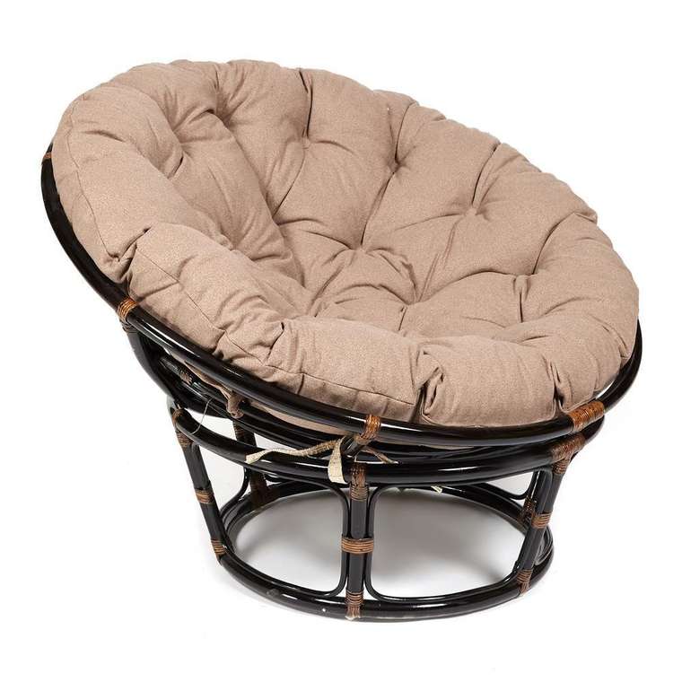 Садовое кресло Papasan Eco черно-коричневого цвета