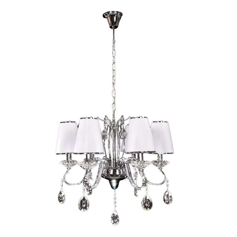 Подвесная люстра Finezzia LDP 9267-6 CHR (ткань, цвет белый)