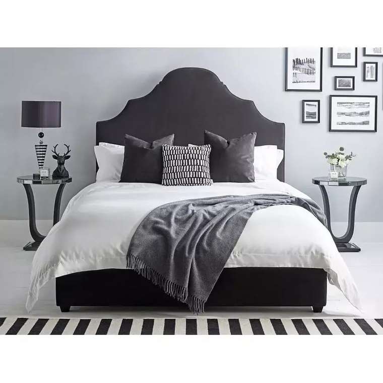 Кровать Attica 200х200 графитового цвета