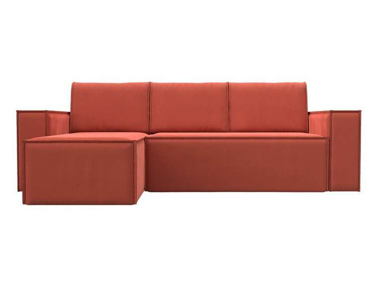 Угловой диван-кровать Куба кораллового цвета левый угол