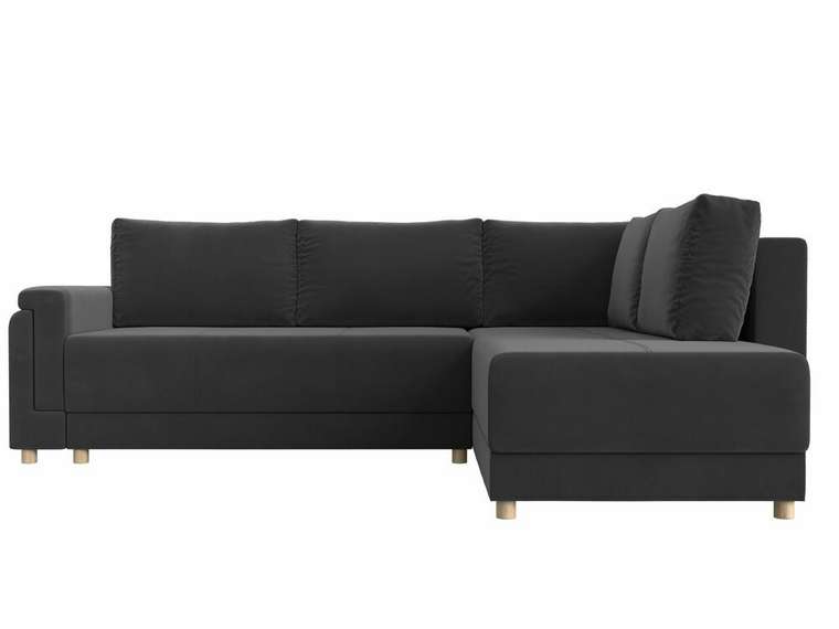 Угловой диван-кровать Лига 024 серого цвета правый угол