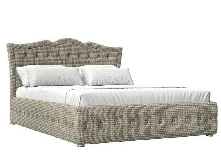 Кровать Герда 160х200 бежево-серого цвета с подъемным механизмом
