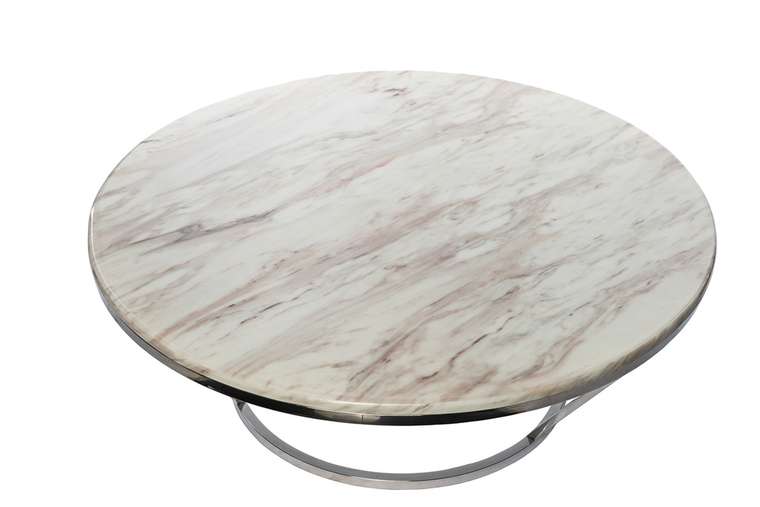 Журнальный стол  с молочно-белой мраморной столешницей