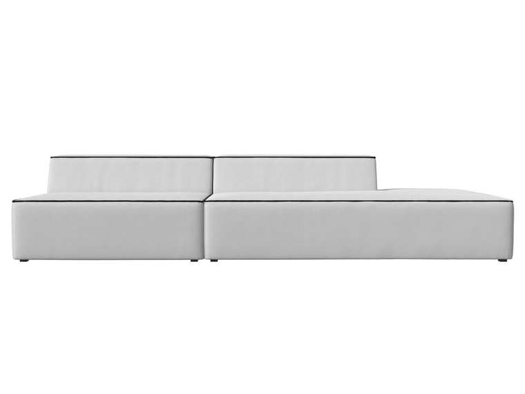 Модульный диван Монс Модерн белого цвета правый с черным кантом