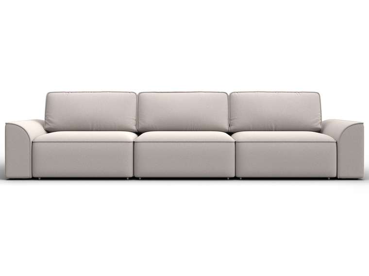 Диван-кровать Лига-048 Лонг светло-бежевого цвета (замша)