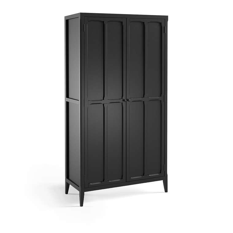 Шкаф платяной с дверцами Eugnie черного цвета