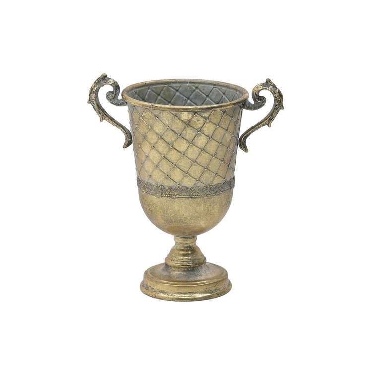 Металлическая ваза золотого цвета