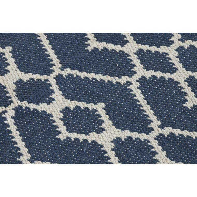 Ковер из полиэстера 120x180 бело-синего цвета