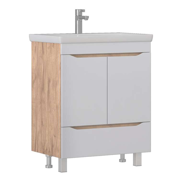 Тумба под раковину Грани 70 бежево-белого цвета