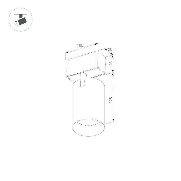 Трековый магнитный светильник Arlight MAG-SPOT-25-R120-12W Warm3000 (BK, 30 deg, 24V) 033678(1)