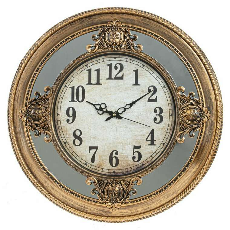 Часы настенные декоративные Антик золотого цвета