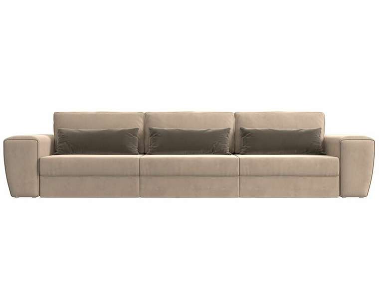 Прямой диван-кровать Лига 008 Long бежево-коричневого цвета