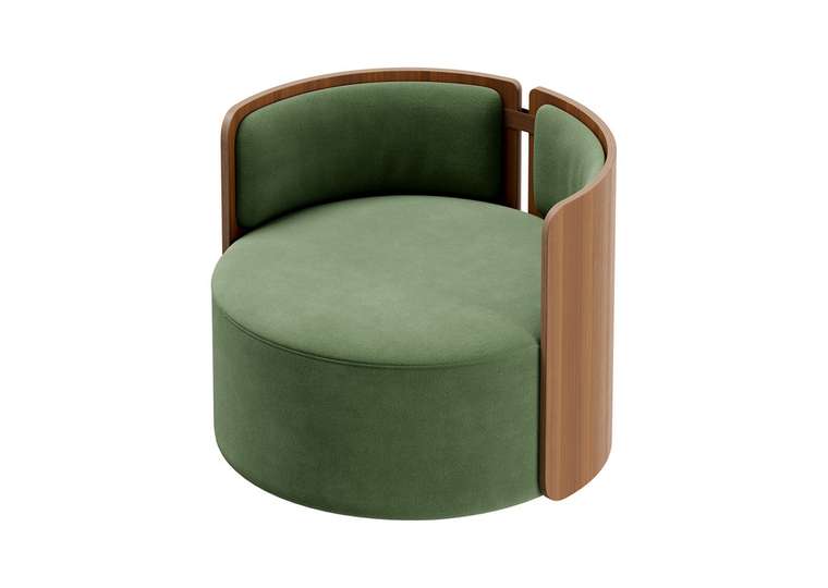 Кресло вращающееся Lagom 80 зелено-коричневого цвета