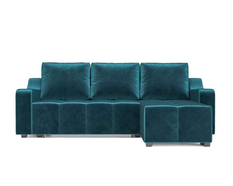 Угловой диван-кровать Берн сине-зеленого цвета