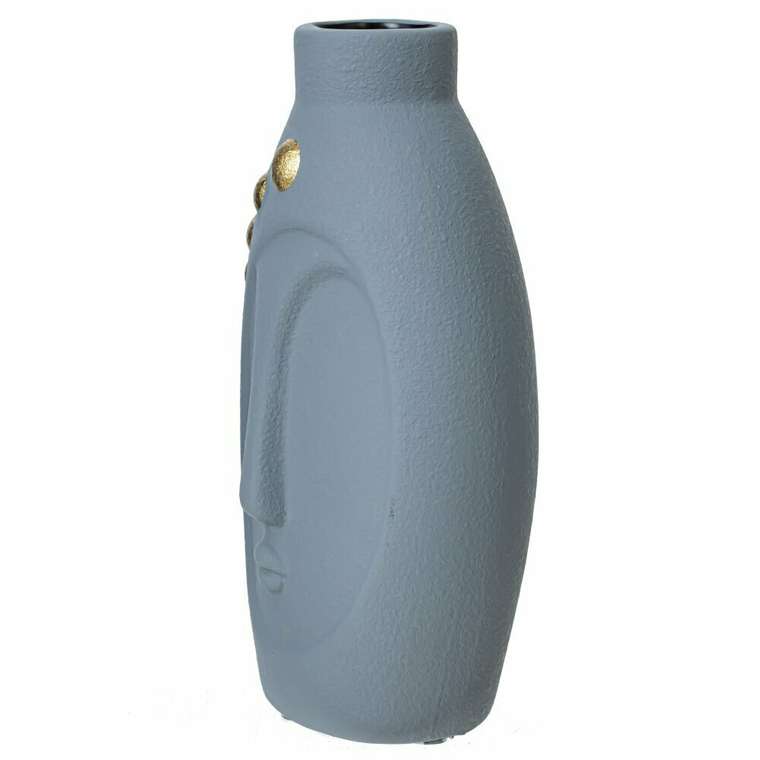 Керамическая ваза L серо-синего цвета