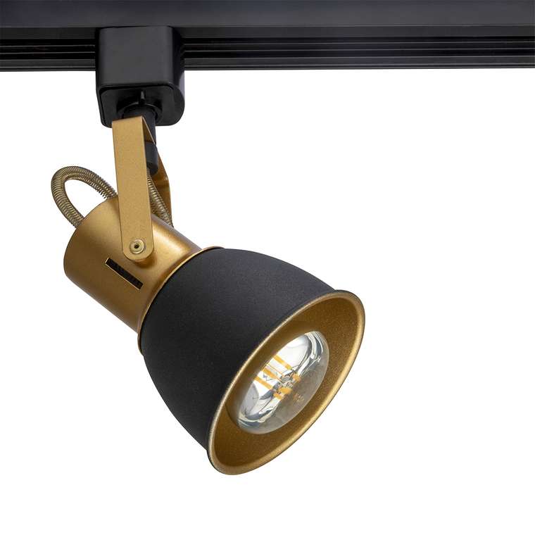 Трековый светильник Jovi черно-золотого цвета