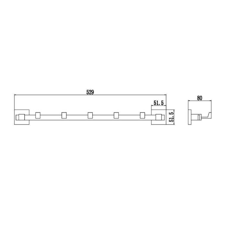 Планка с крючками Savol S-06575H, черный