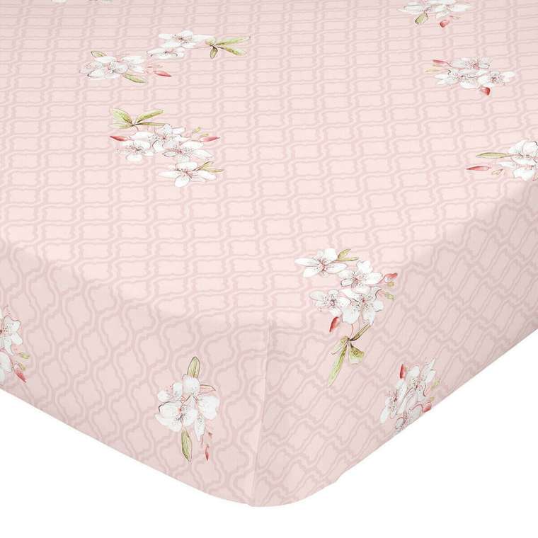 Простынь нижняя Chinoiserie 90x200 розового цвета
