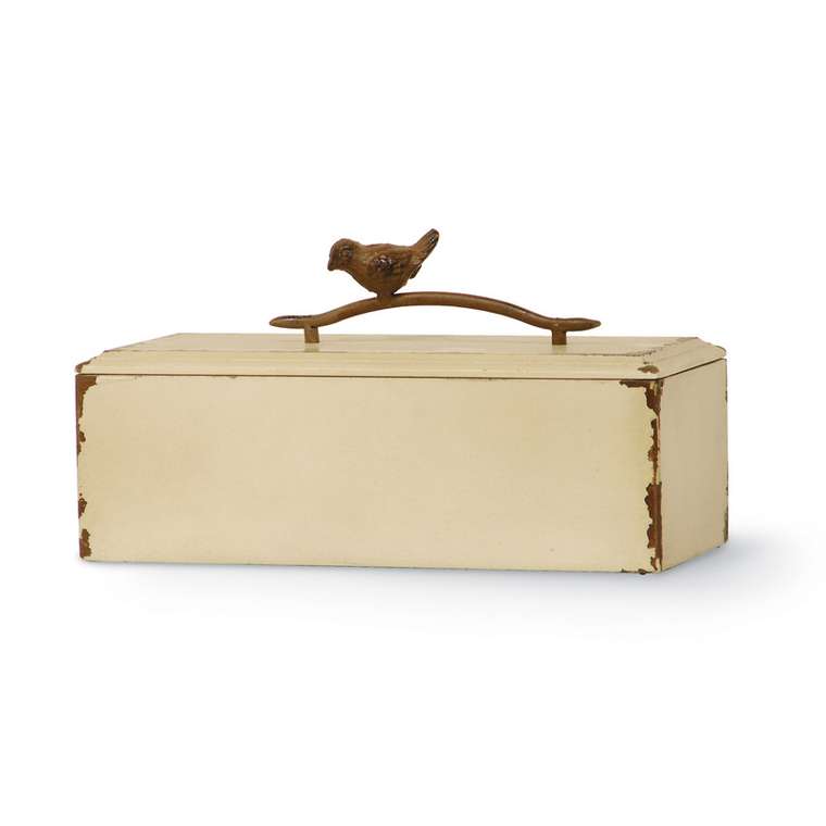 Коробка "Antiqued white box with bird"