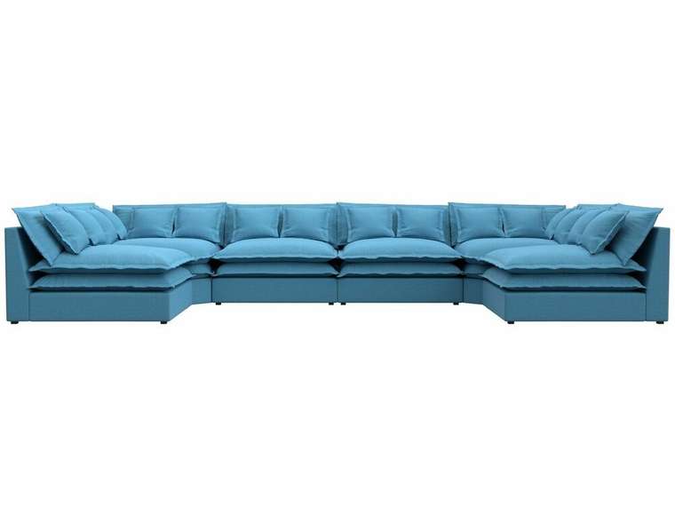 Угловой диван Лига 040 голубого цвета 