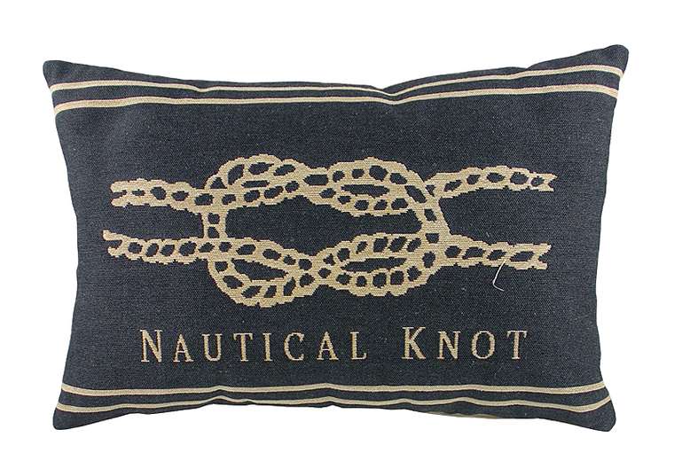 Подушка с надписью Nautical Knot Denim